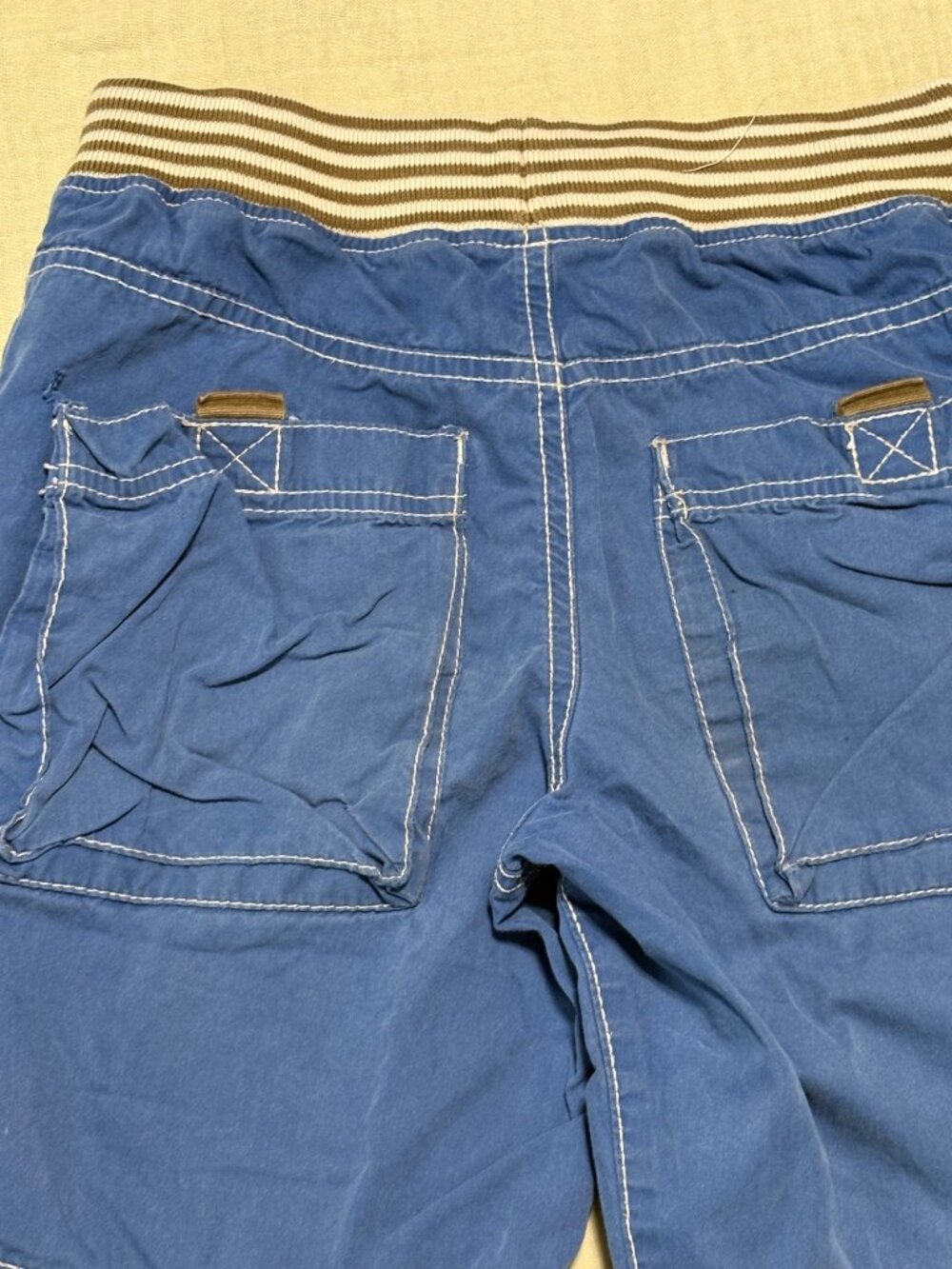 Mini Boden Boys Blue Techno Shorts W/ Striped Waistband Size 8Y - Picture 8 of 8